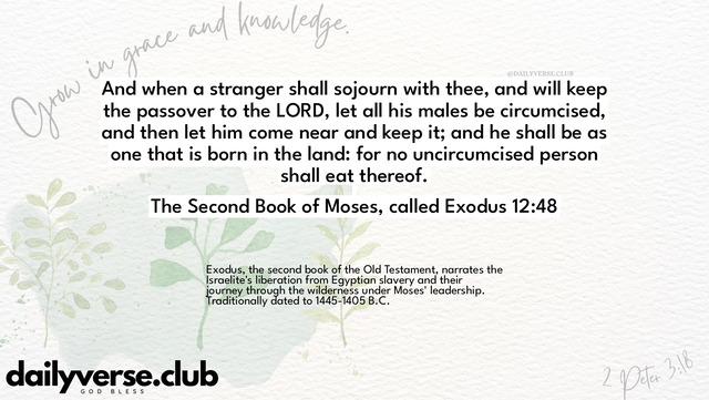 Bible Verse Wallpaper 12:48 from The Second Book of Moses, called Exodus
