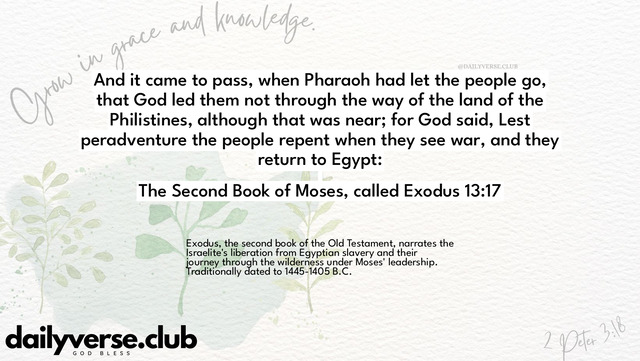 Bible Verse Wallpaper 13:17 from The Second Book of Moses, called Exodus
