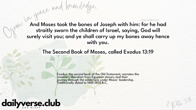 Bible Verse Wallpaper 13:19 from The Second Book of Moses, called Exodus