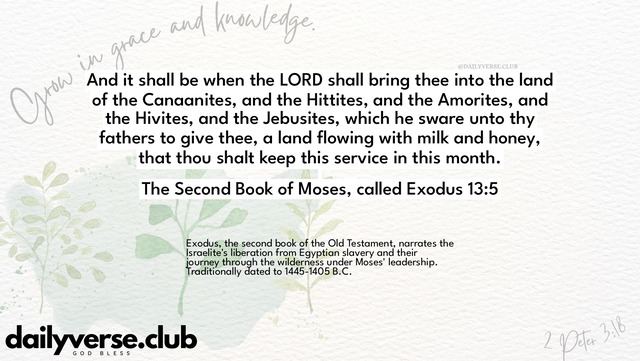 Bible Verse Wallpaper 13:5 from The Second Book of Moses, called Exodus