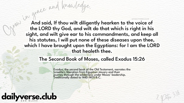 Bible Verse Wallpaper 15:26 from The Second Book of Moses, called Exodus