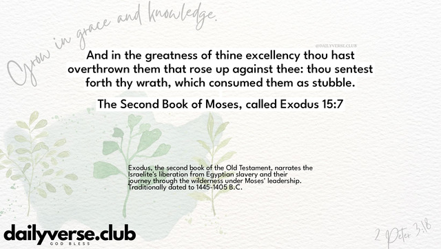 Bible Verse Wallpaper 15:7 from The Second Book of Moses, called Exodus