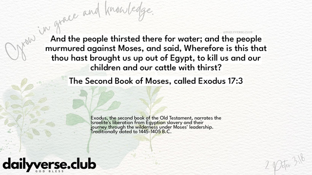 Bible Verse Wallpaper 17:3 from The Second Book of Moses, called Exodus
