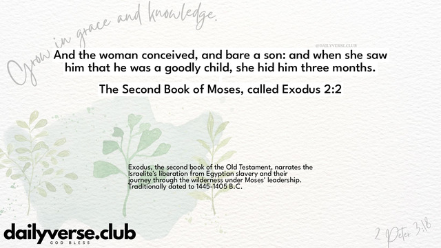Bible Verse Wallpaper 2:2 from The Second Book of Moses, called Exodus
