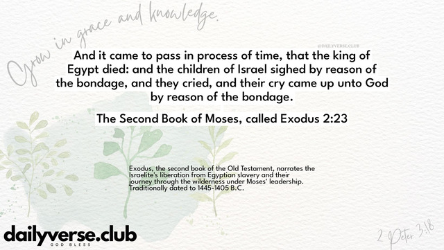 Bible Verse Wallpaper 2:23 from The Second Book of Moses, called Exodus