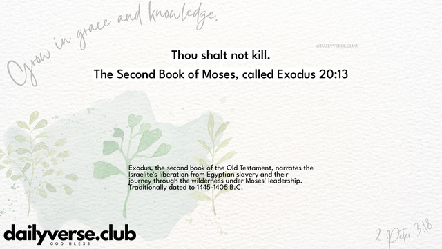 Bible Verse Wallpaper 20:13 from The Second Book of Moses, called Exodus