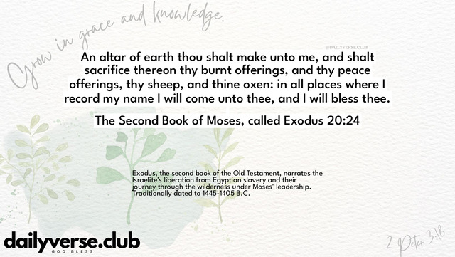 Bible Verse Wallpaper 20:24 from The Second Book of Moses, called Exodus
