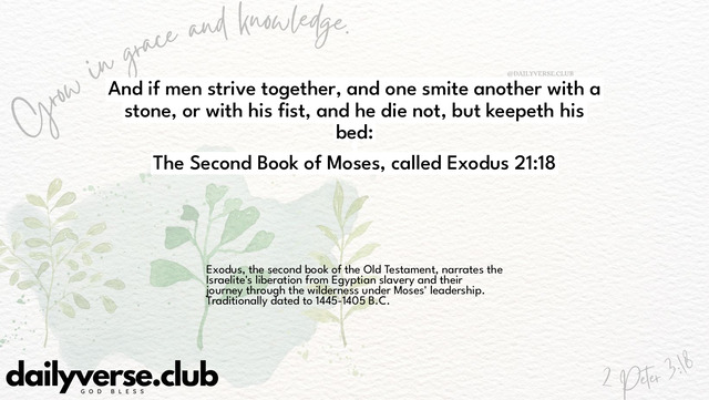Bible Verse Wallpaper 21:18 from The Second Book of Moses, called Exodus