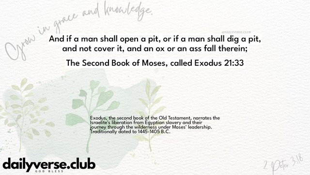 Bible Verse Wallpaper 21:33 from The Second Book of Moses, called Exodus