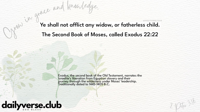 Bible Verse Wallpaper 22:22 from The Second Book of Moses, called Exodus