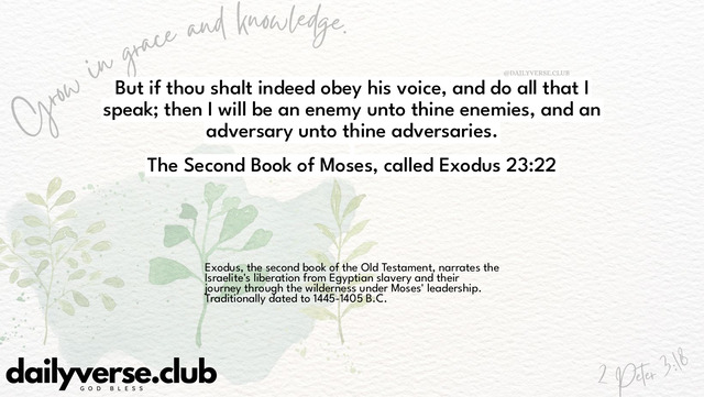 Bible Verse Wallpaper 23:22 from The Second Book of Moses, called Exodus