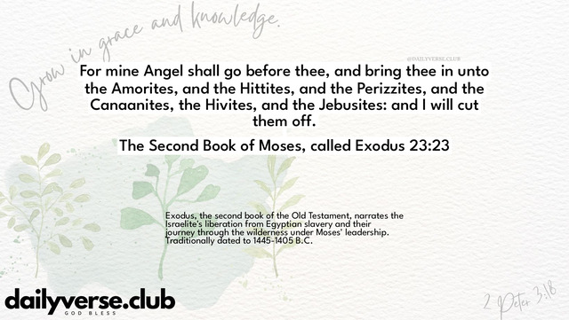 Bible Verse Wallpaper 23:23 from The Second Book of Moses, called Exodus