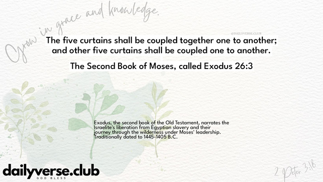 Bible Verse Wallpaper 26:3 from The Second Book of Moses, called Exodus