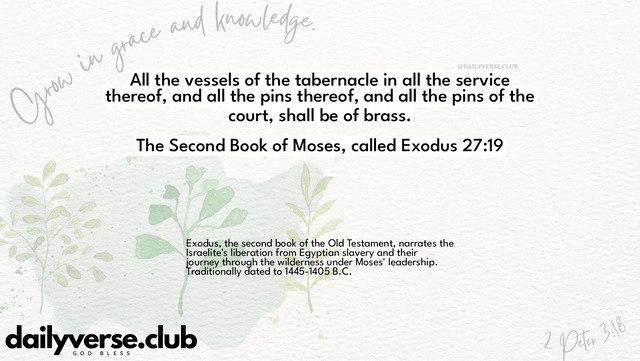 Bible Verse Wallpaper 27:19 from The Second Book of Moses, called Exodus