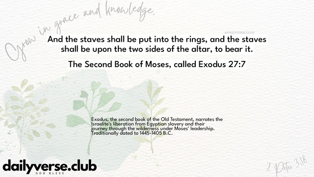 Bible Verse Wallpaper 27:7 from The Second Book of Moses, called Exodus