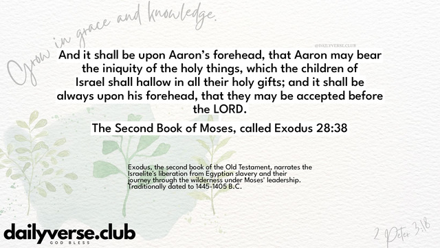 Bible Verse Wallpaper 28:38 from The Second Book of Moses, called Exodus