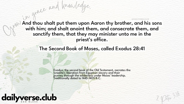 Bible Verse Wallpaper 28:41 from The Second Book of Moses, called Exodus