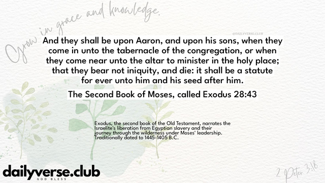 Bible Verse Wallpaper 28:43 from The Second Book of Moses, called Exodus