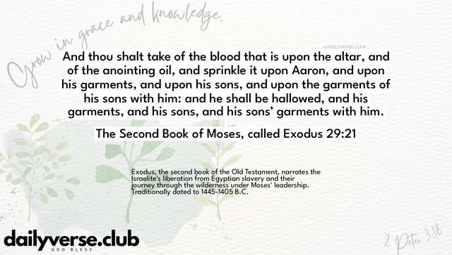 Bible Verse Wallpaper 29:21 from The Second Book of Moses, called Exodus
