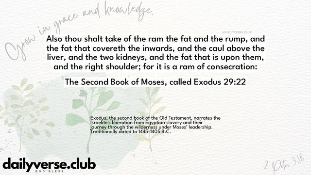 Bible Verse Wallpaper 29:22 from The Second Book of Moses, called Exodus