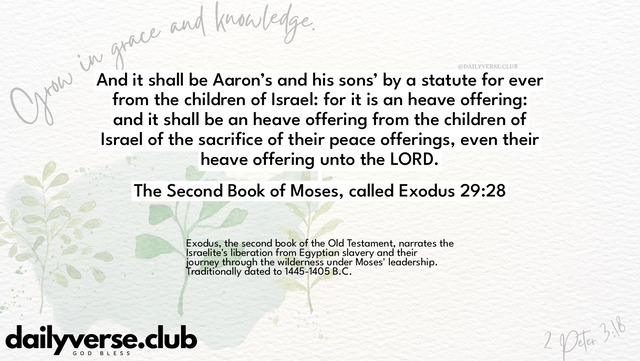 Bible Verse Wallpaper 29:28 from The Second Book of Moses, called Exodus