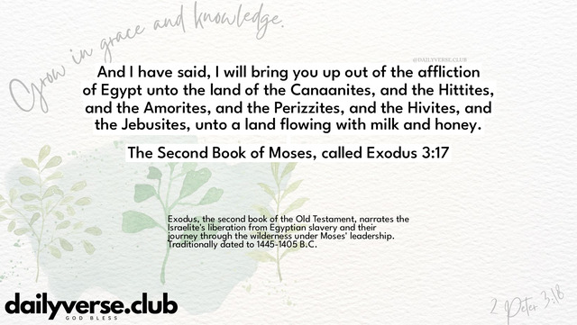 Bible Verse Wallpaper 3:17 from The Second Book of Moses, called Exodus