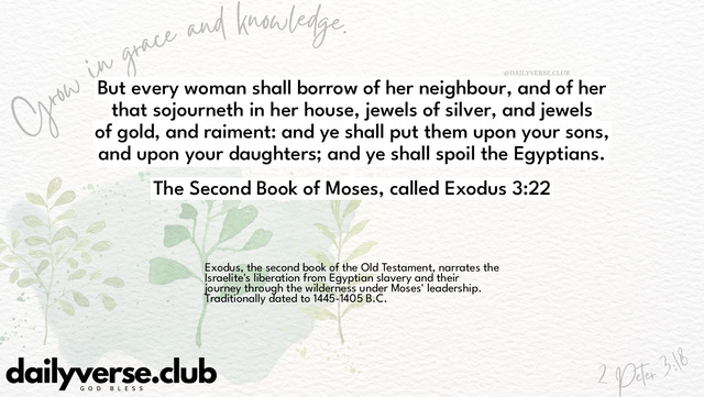 Bible Verse Wallpaper 3:22 from The Second Book of Moses, called Exodus