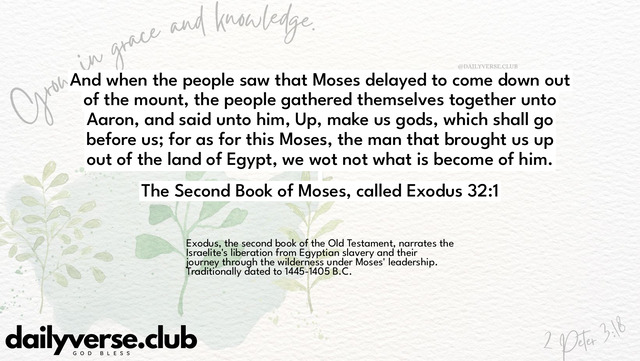 Bible Verse Wallpaper 32:1 from The Second Book of Moses, called Exodus