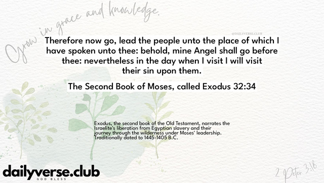 Bible Verse Wallpaper 32:34 from The Second Book of Moses, called Exodus