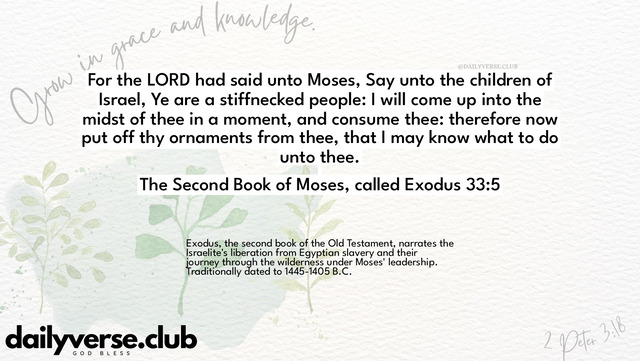 Bible Verse Wallpaper 33:5 from The Second Book of Moses, called Exodus