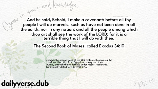 Bible Verse Wallpaper 34:10 from The Second Book of Moses, called Exodus
