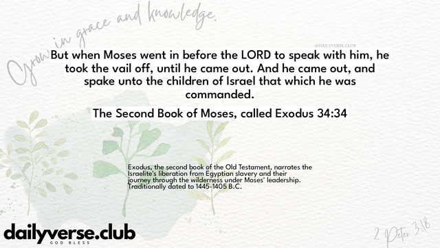 Bible Verse Wallpaper 34:34 from The Second Book of Moses, called Exodus