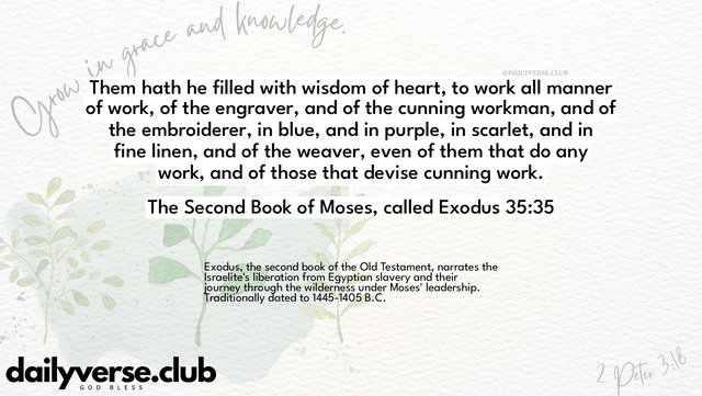 Bible Verse Wallpaper 35:35 from The Second Book of Moses, called Exodus
