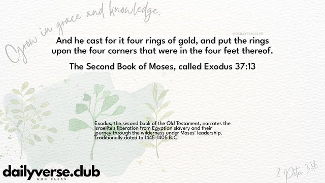 Bible Verse Wallpaper 37:13 from The Second Book of Moses, called Exodus