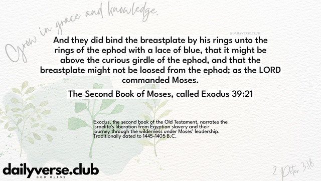 Bible Verse Wallpaper 39:21 from The Second Book of Moses, called Exodus