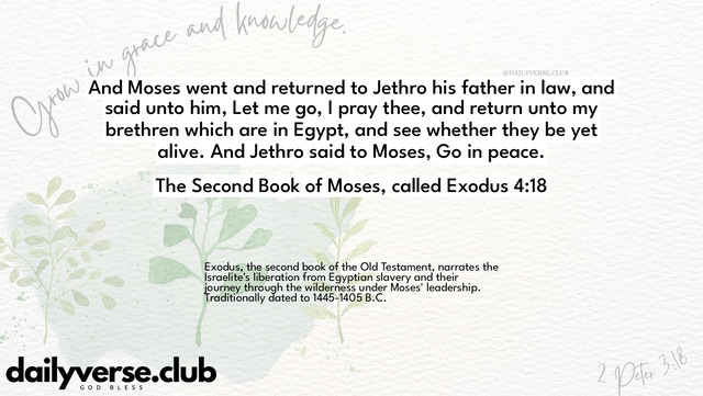 Bible Verse Wallpaper 4:18 from The Second Book of Moses, called Exodus