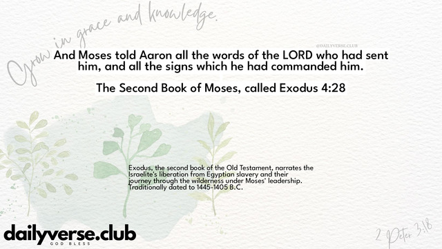 Bible Verse Wallpaper 4:28 from The Second Book of Moses, called Exodus