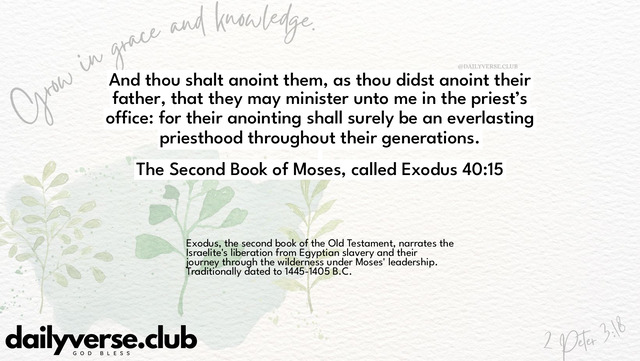 Bible Verse Wallpaper 40:15 from The Second Book of Moses, called Exodus