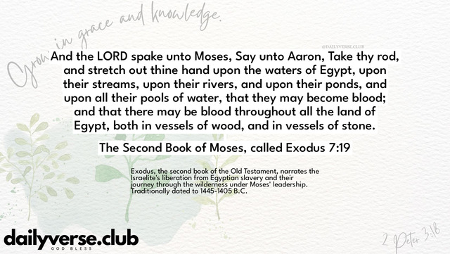 Bible Verse Wallpaper 7:19 from The Second Book of Moses, called Exodus