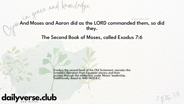 Bible Verse Wallpaper 7:6 from The Second Book of Moses, called Exodus