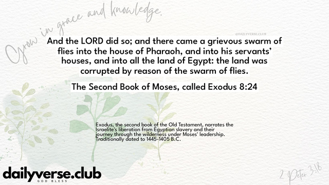 Bible Verse Wallpaper 8:24 from The Second Book of Moses, called Exodus