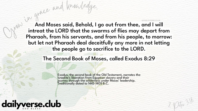 Bible Verse Wallpaper 8:29 from The Second Book of Moses, called Exodus