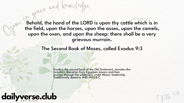 Bible Verse Wallpaper 9:3 from The Second Book of Moses, called Exodus
