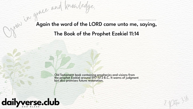 Bible Verse Wallpaper 11:14 from The Book of the Prophet Ezekiel