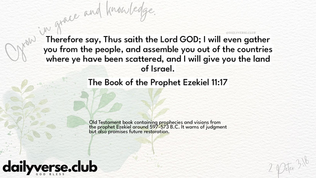 Bible Verse Wallpaper 11:17 from The Book of the Prophet Ezekiel