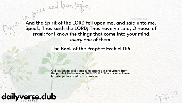 Bible Verse Wallpaper 11:5 from The Book of the Prophet Ezekiel