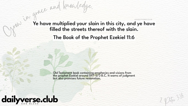 Bible Verse Wallpaper 11:6 from The Book of the Prophet Ezekiel