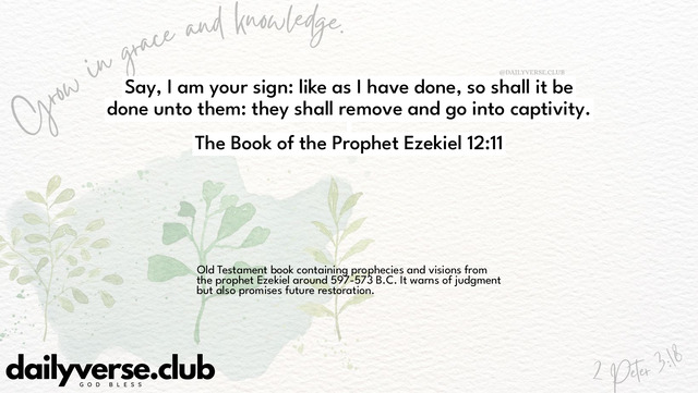 Bible Verse Wallpaper 12:11 from The Book of the Prophet Ezekiel