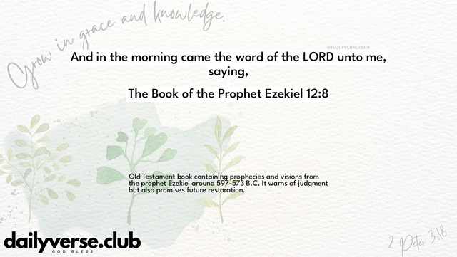 Bible Verse Wallpaper 12:8 from The Book of the Prophet Ezekiel