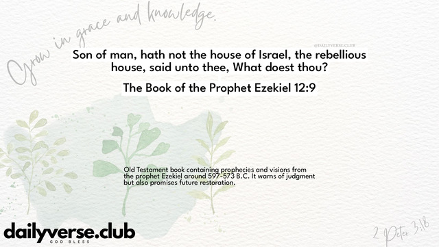 Bible Verse Wallpaper 12:9 from The Book of the Prophet Ezekiel